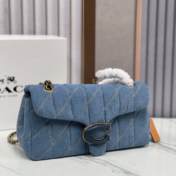 Authentic Brand New Coach Quilted Tabby 26 In Denim - Picture 1 of 9